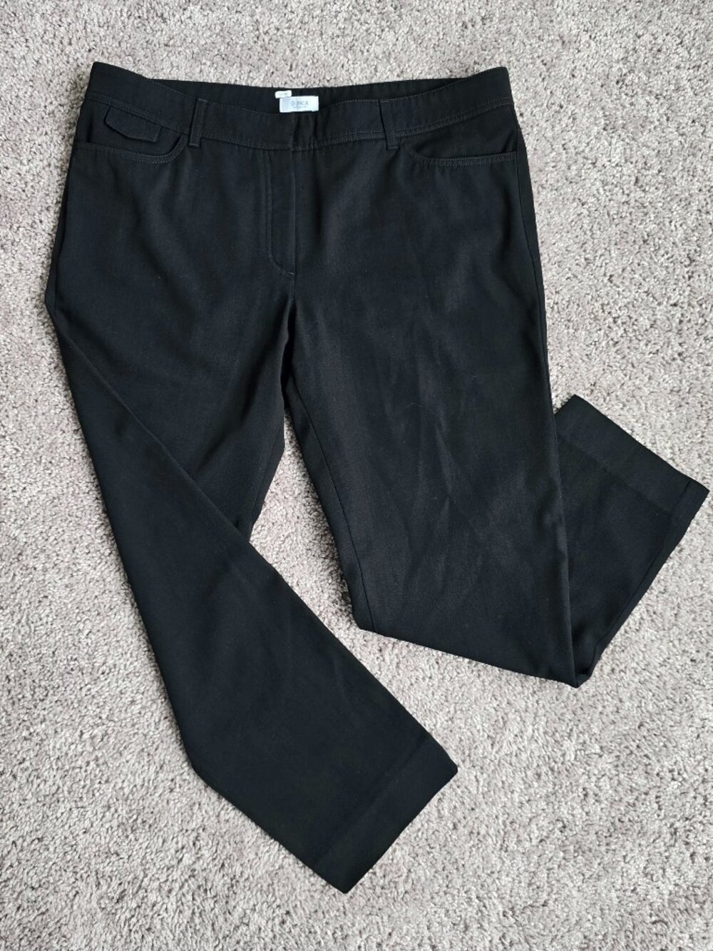Gunex Italy Dress Pants Womens 12 Black Straight Classic Office Career Slacks
